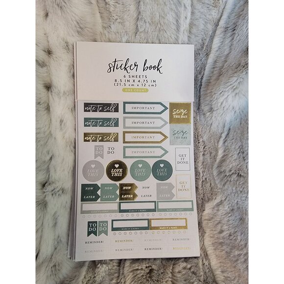 Sticker Book With 6 Sheets For Organization & Planning - 8.5" X 4.75" - Picture 1 of 4